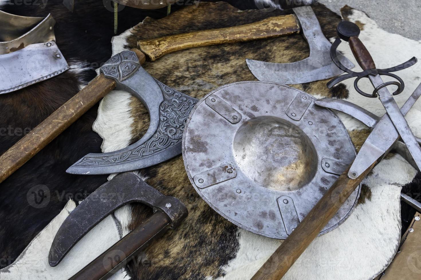 Ancient medieval shields photo