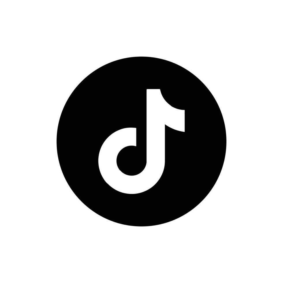 Black Tiktok logo vector, Tiktok symbol, Tiktok icon free vector