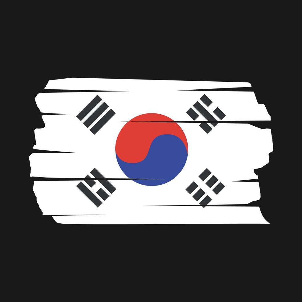 South Korea Flag Brush vector