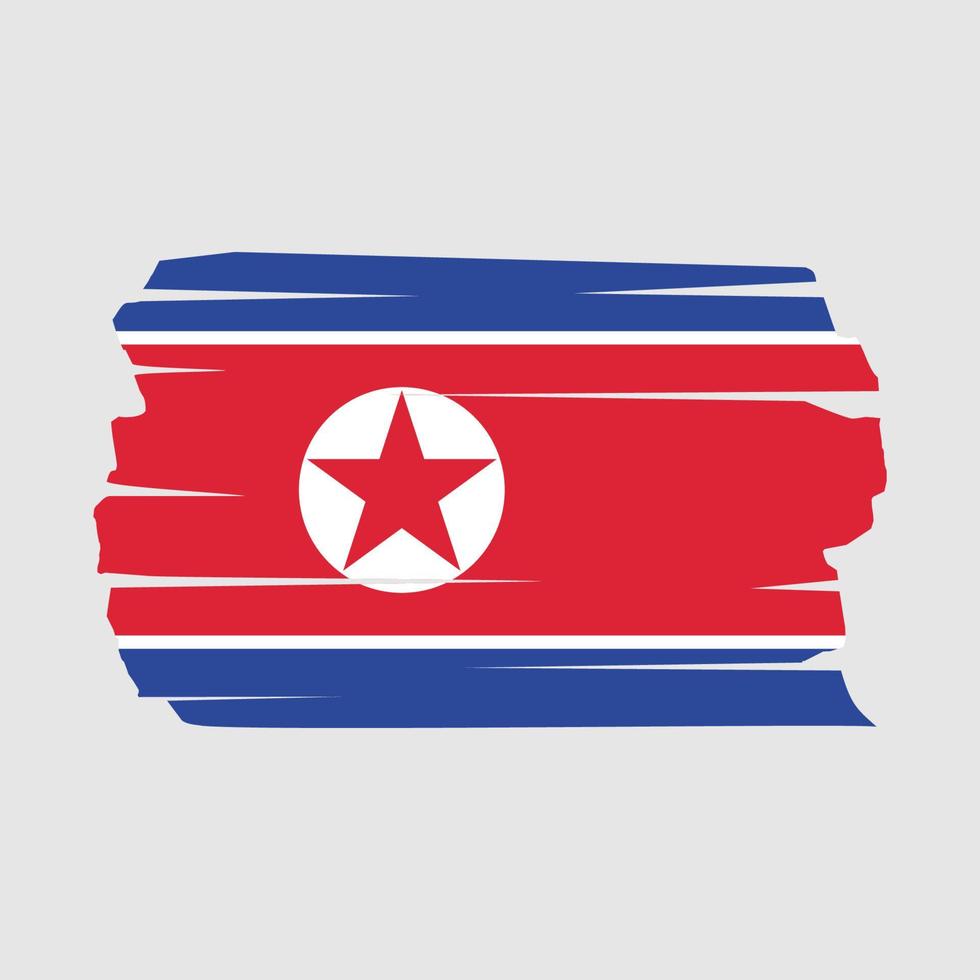 North Korea Flag Brush vector