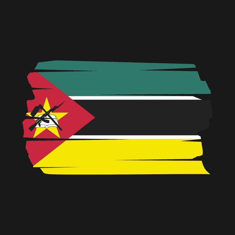 pincel de bandera de mozambique vector