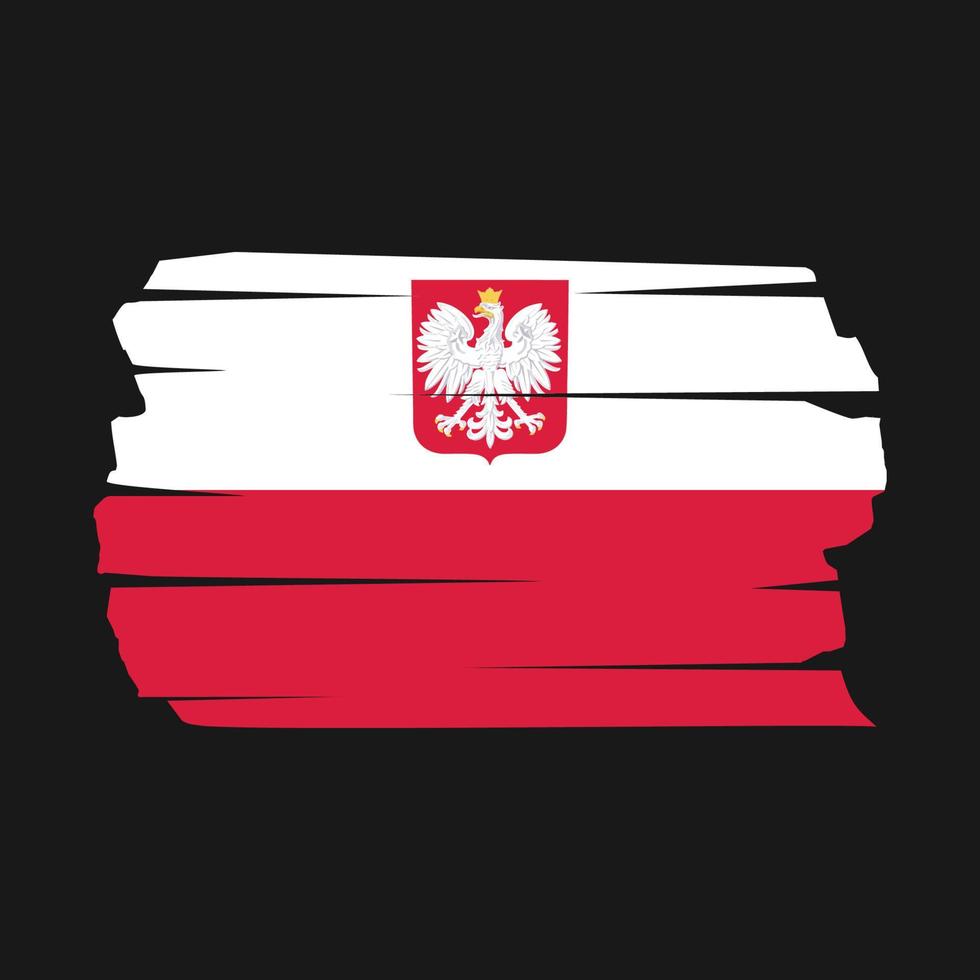 pincel de bandera de polonia vector