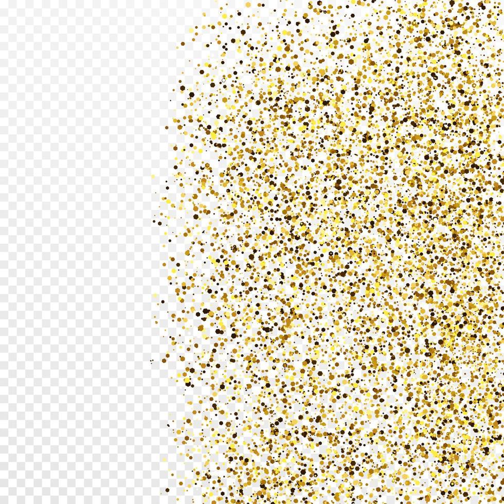 Gold glitter confetti backdrop isolated Celebratory texture with shining light effect. Vector illustration.