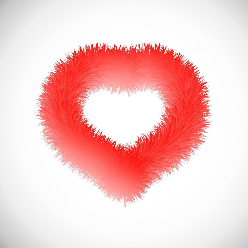 corazón rojo con efecto piel. símbolo de amor. ilustración vectorial vector