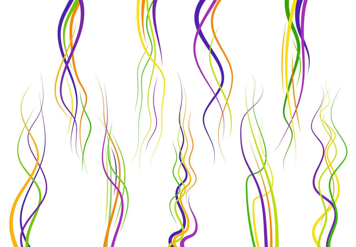 Set of abstract color curved lines. Wave design element. Vector illustration.