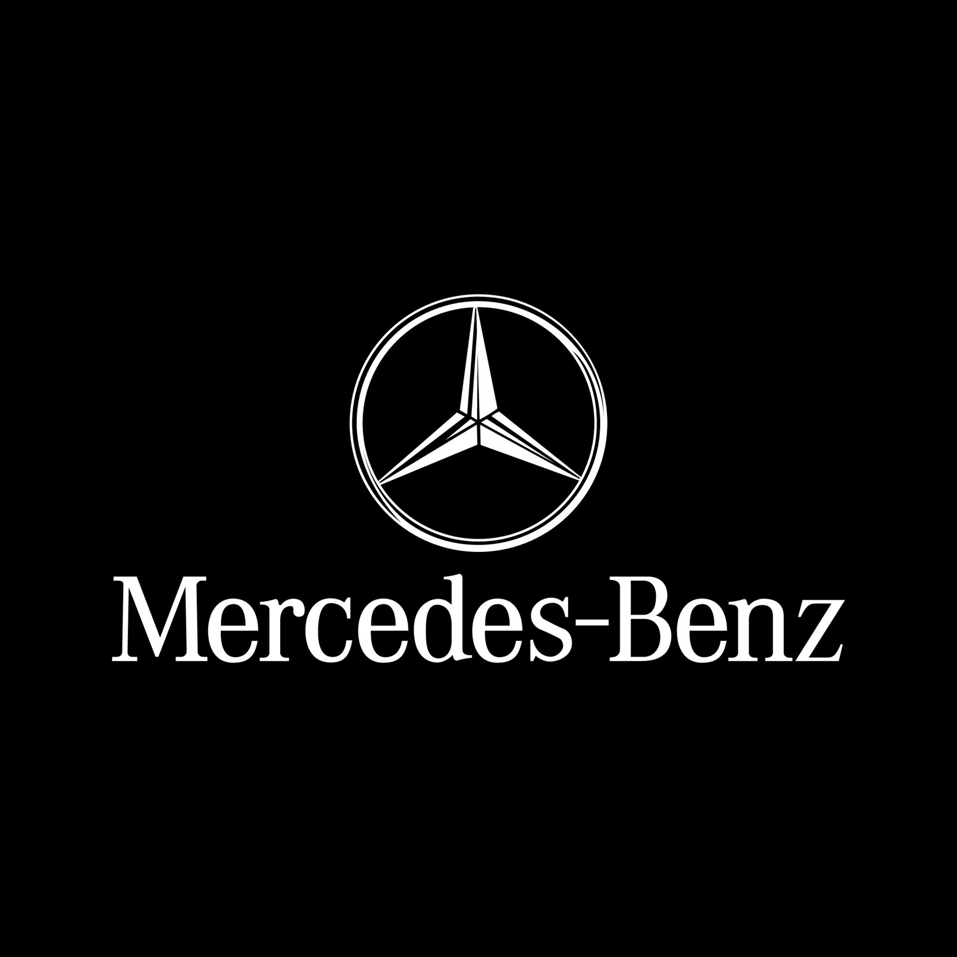 Mercedes benz brand logo symbol with name black Vector Image