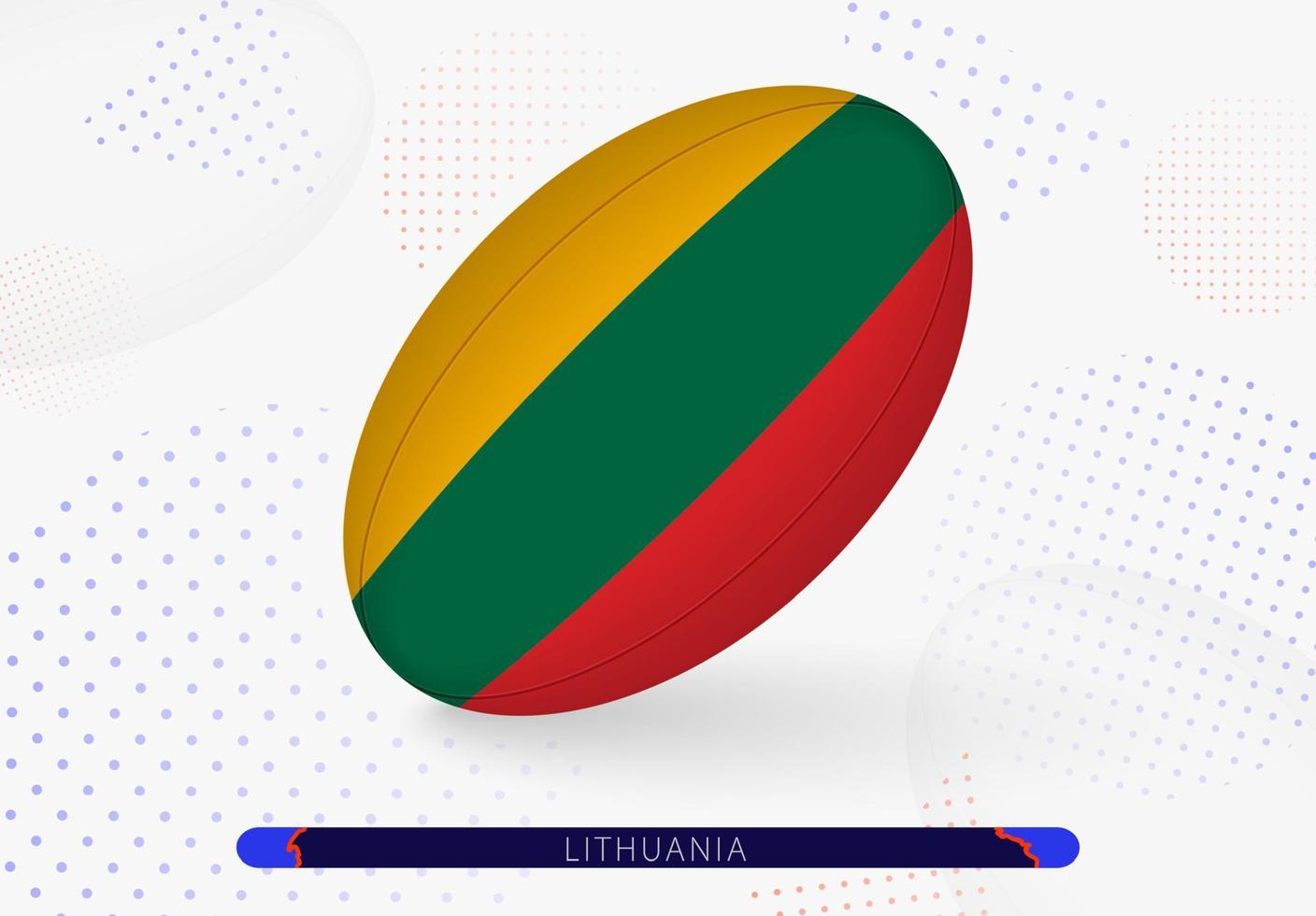 Rugby ball with the flag of Lithuania on it. Equipment for rugby team of Lithuania. vector