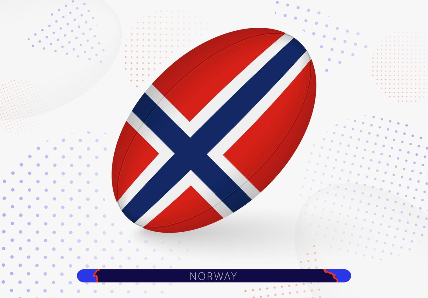 Rugby ball with the flag of Norway on it. Equipment for rugby team of Norway. vector