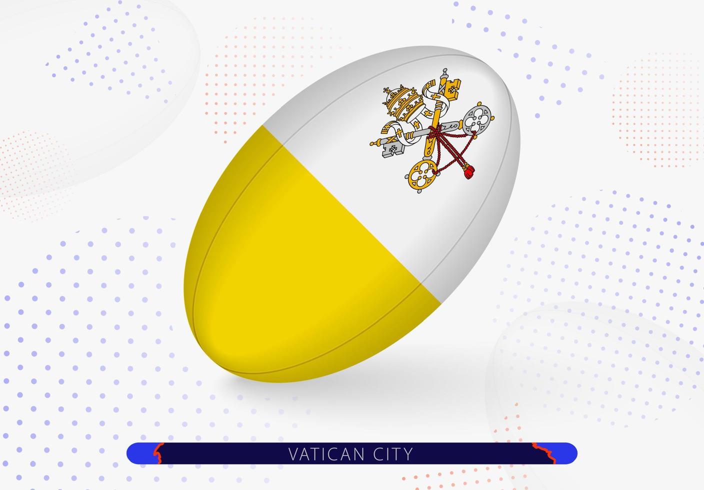 Rugby ball with the flag of Vatican City on it. Equipment for rugby team of Vatican City. vector