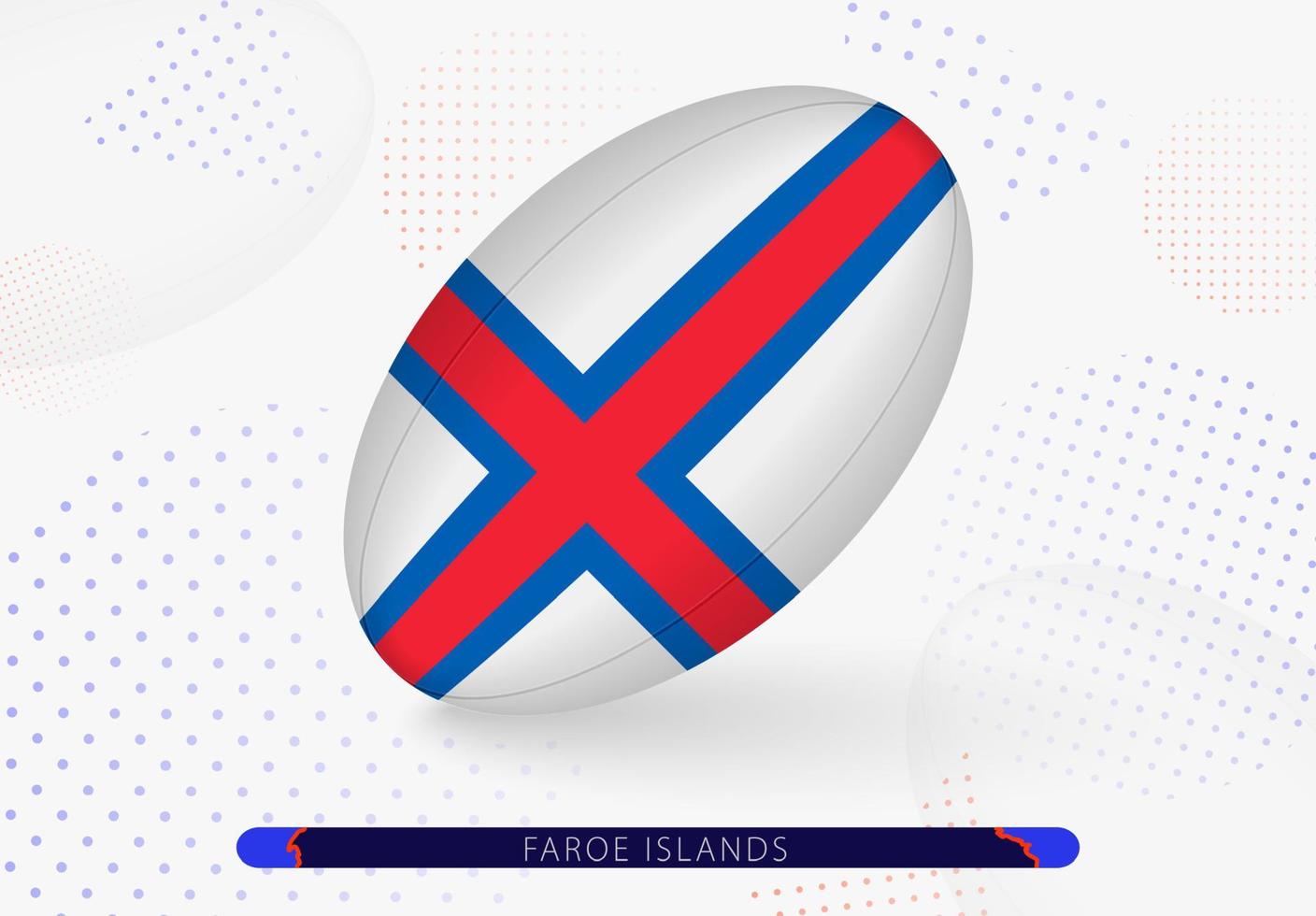 Rugby ball with the flag of Faroe Islands on it. Equipment for rugby team of Faroe Islands. vector