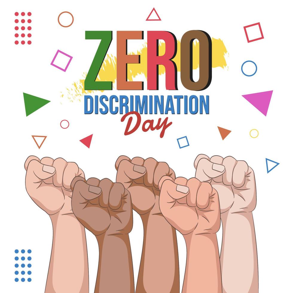 Zero Discrimination Day 1 March vector