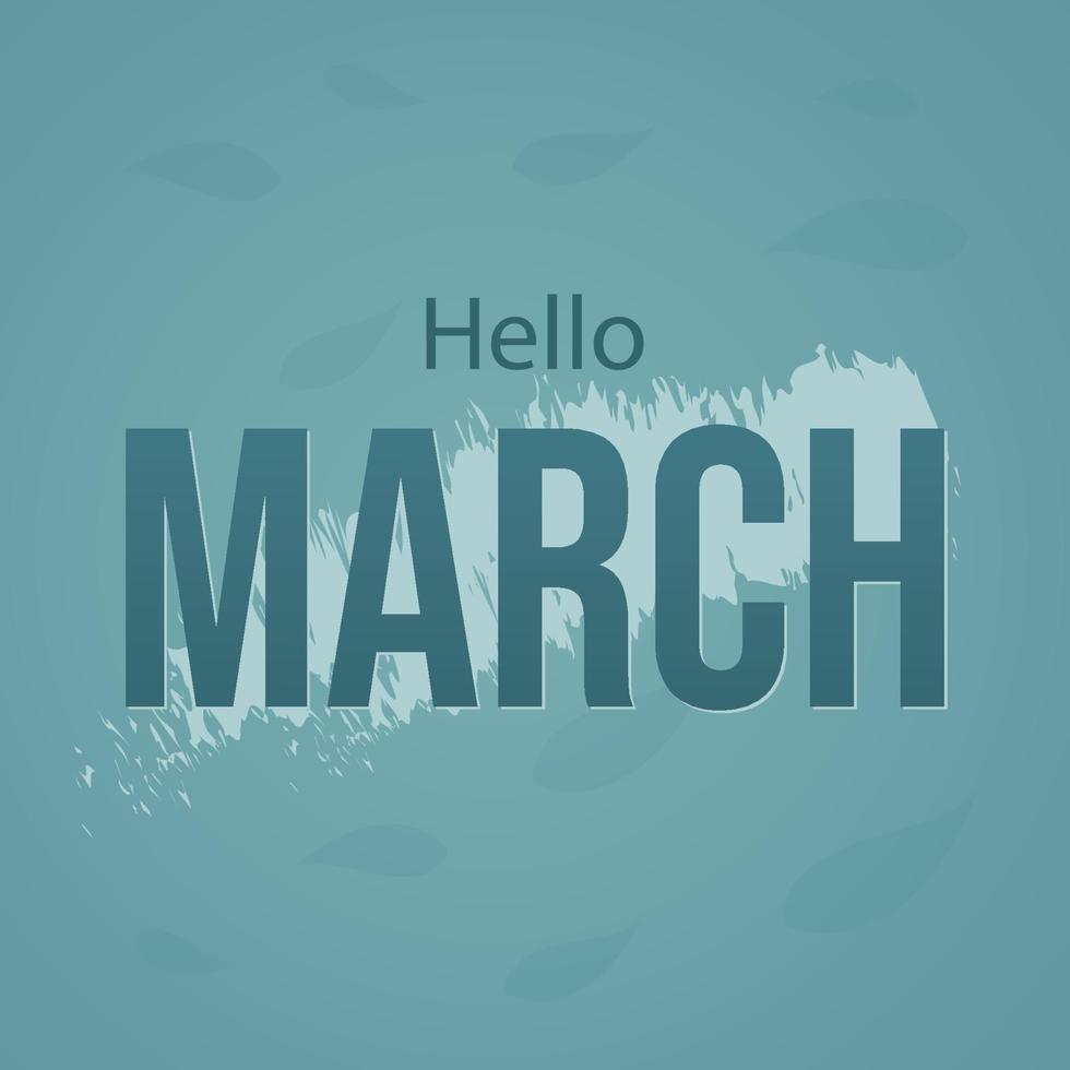Hello March vector illustration background