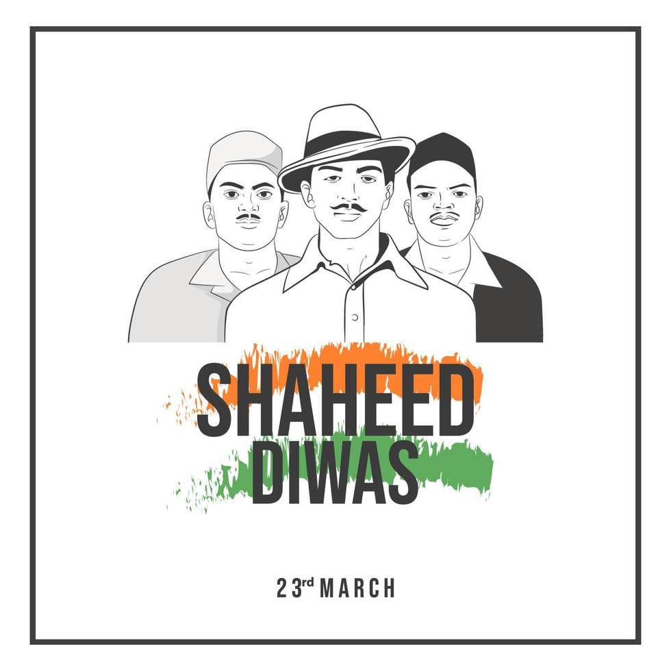 celebrando shaheed diwas. bhagat singh, shaheed sardar bhagat singh. 23 de marzo vector