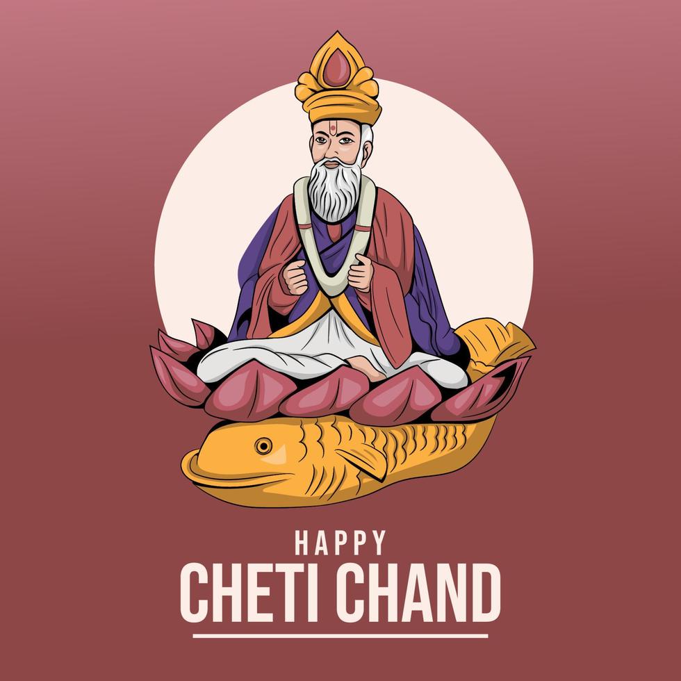 Jhulelal jayanti, Cheti Chand is a festival. the Lunar Hindu New Year vector