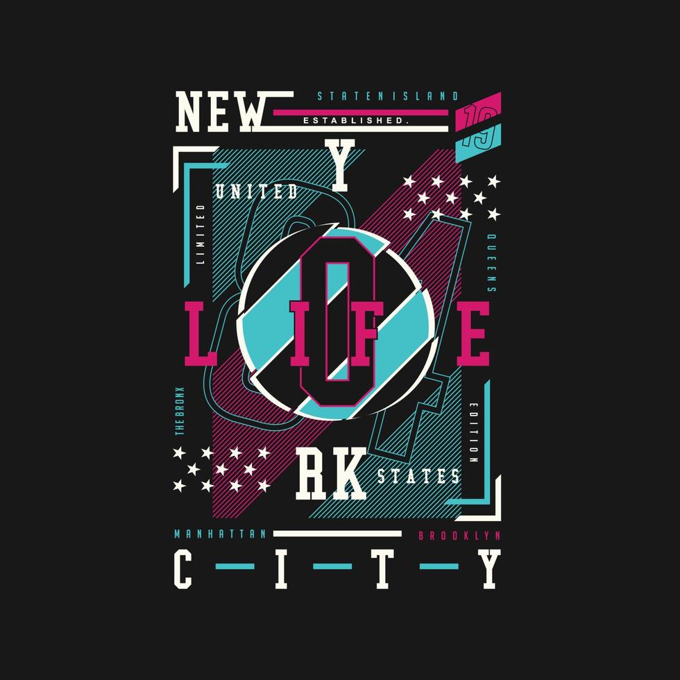 new york city text frame abstract graphic typography vector print