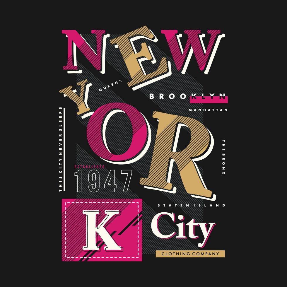 new york city abstract graphic typography vector print
