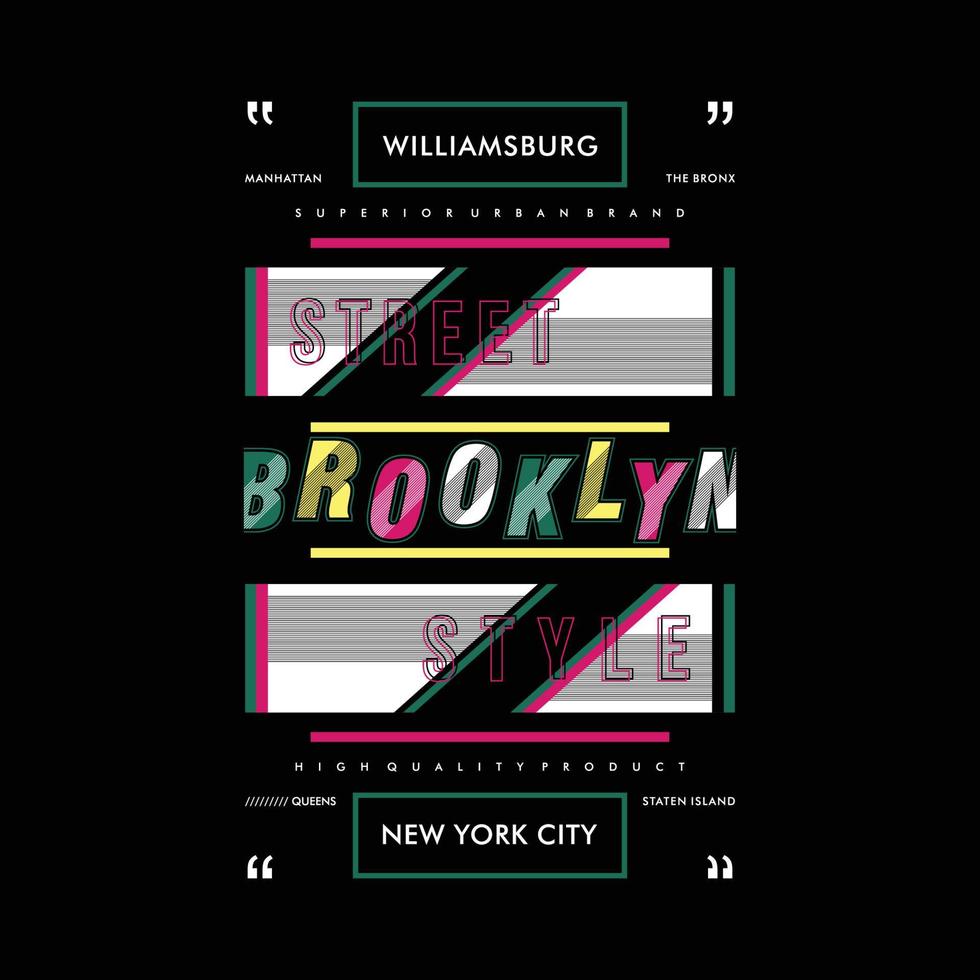 brooklyn new york city abstract graphic typography text frame vector print