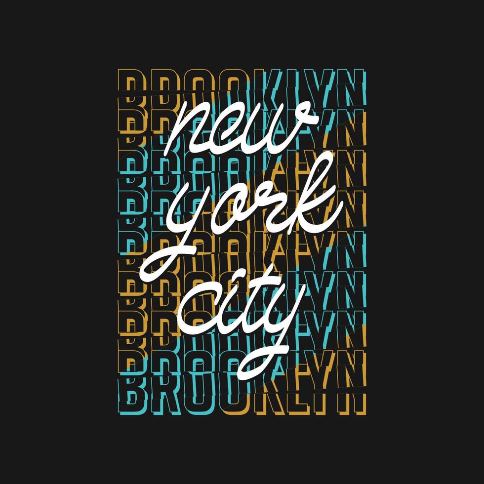 brooklyn new york city abstract graphic typography vector print
