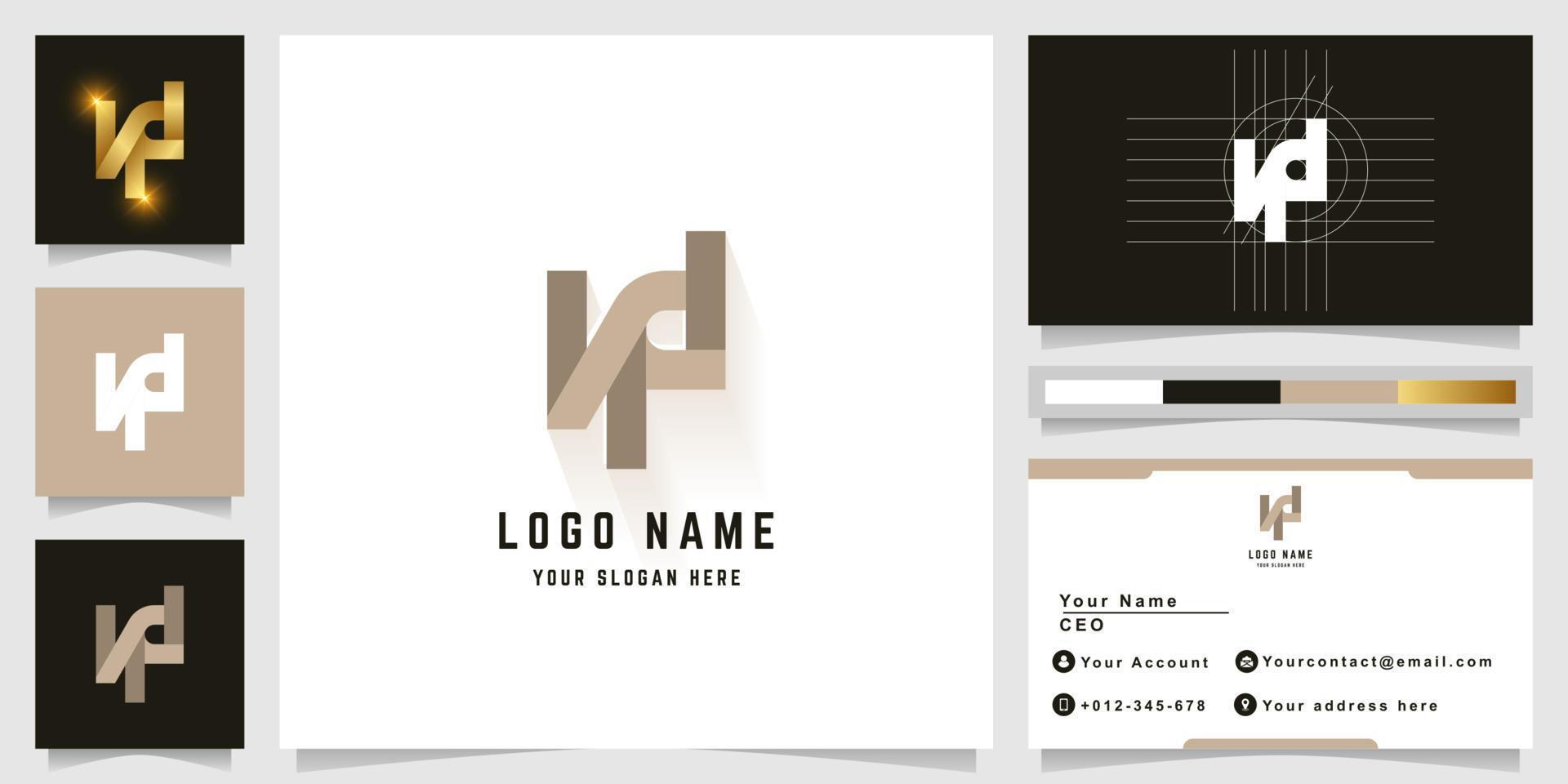 Letter Nd or Nfd monogram logo with business card design vector