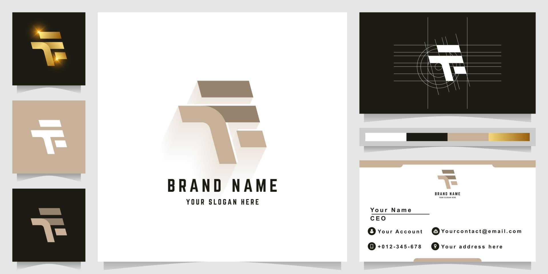 Letter TE or ET monogram logo with business card design vector