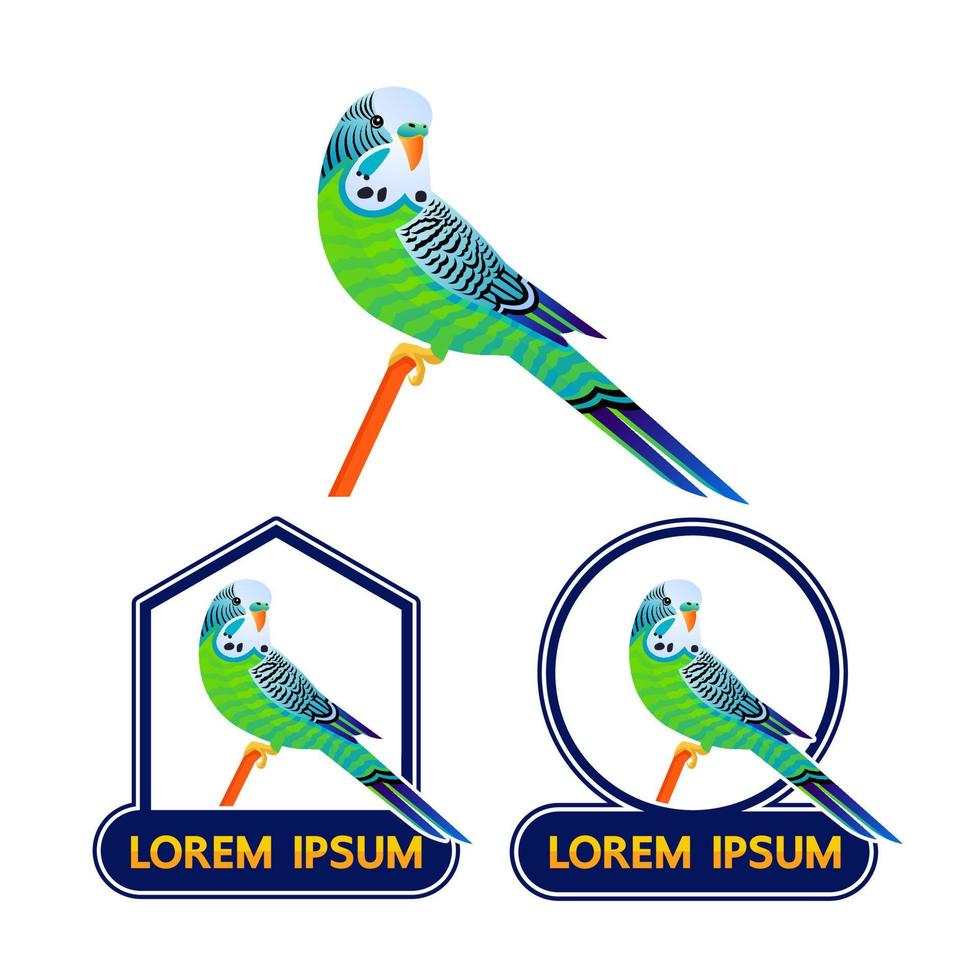 Budgerigar logo on white background vector illustration.