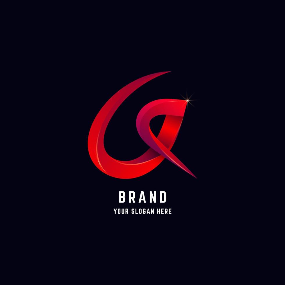 Letter a or G abstract logo design with gradient color vector
