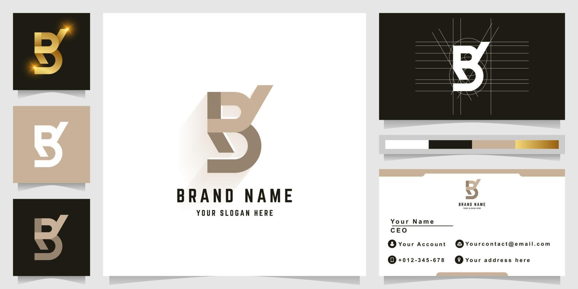 Letter BY or BRY monogram logo with business card design vector