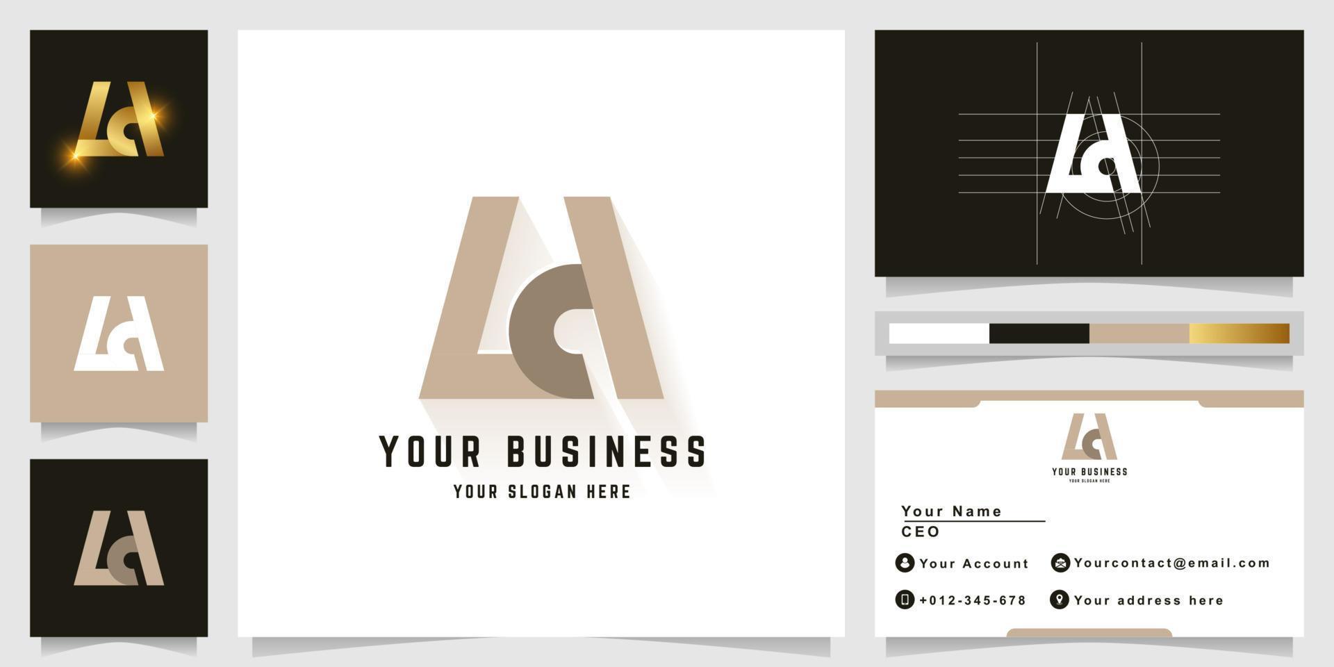 Letter Ad or Ld monogram logo with business card design vector