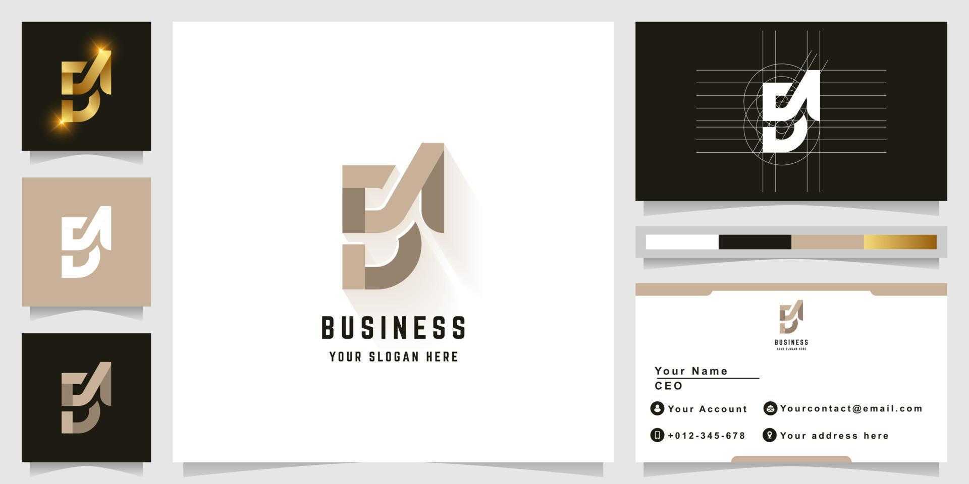 Letter BN or SN monogram logo with business card design vector