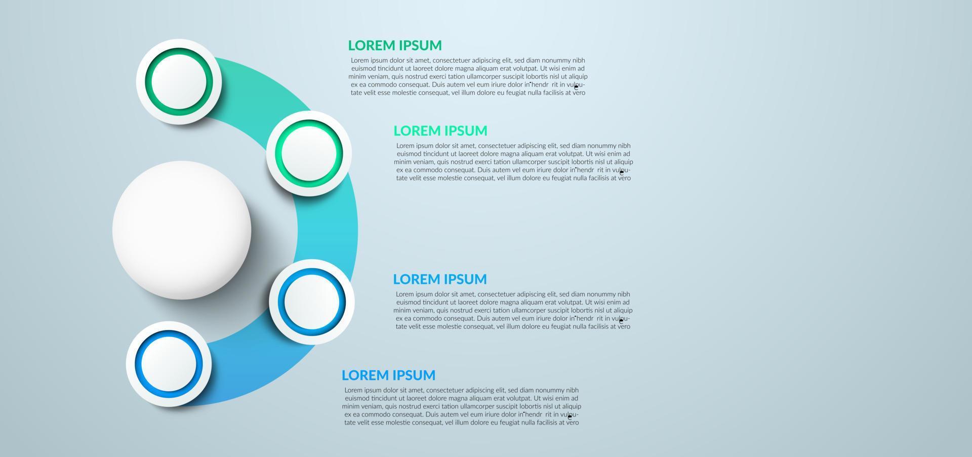 Vector circle infographic, cycle diagram, graph, presentation chart. Business infographics concept with 4 options, parts, and steps. Business Infographic processes. Creative concept for infographic