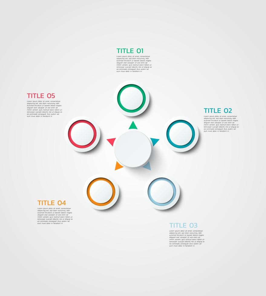 Vector circle infographic, cycle diagram, graph, presentation chart. Business infographics concept with 5 options, parts, and steps. Business Infographic processes. Creative concept for infographic