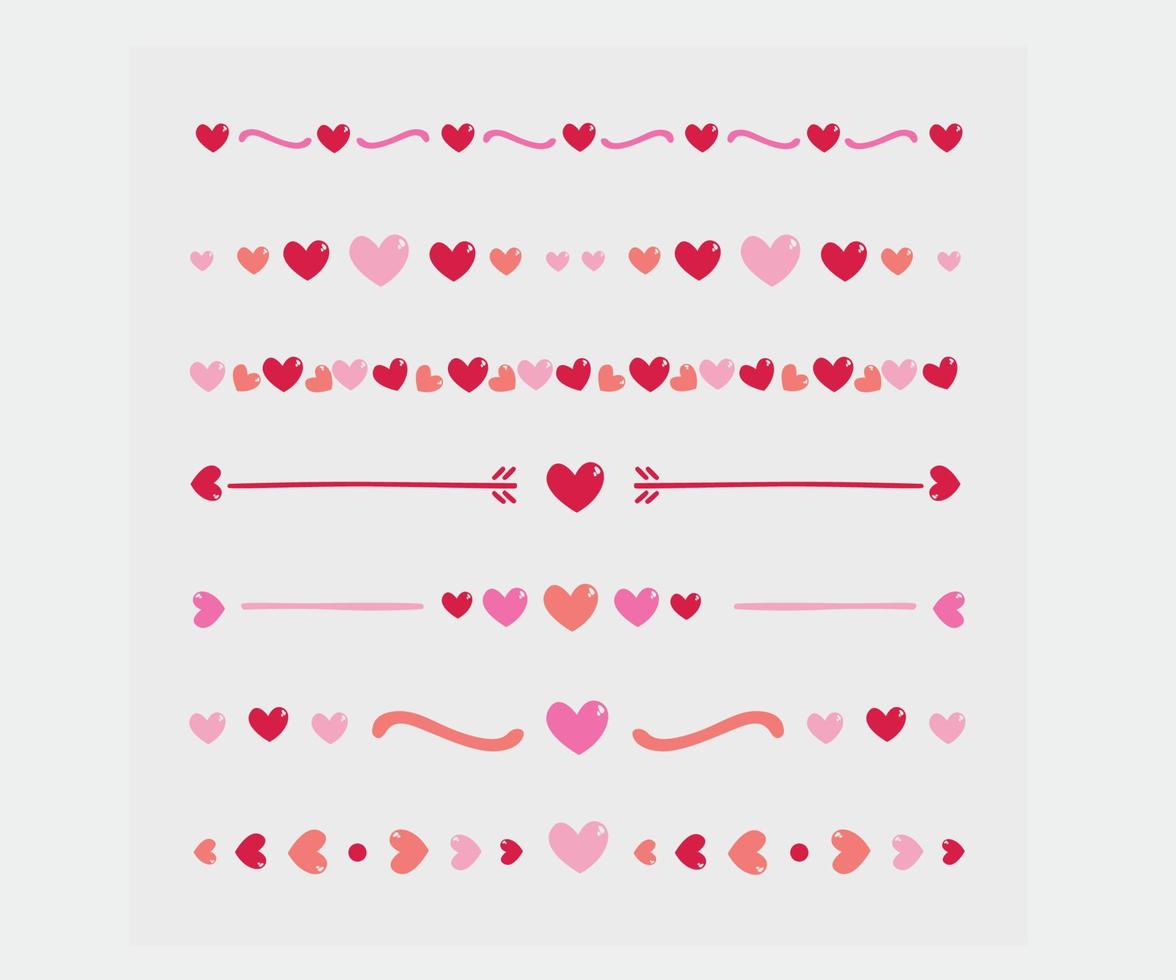 Hearts Border Collection vector