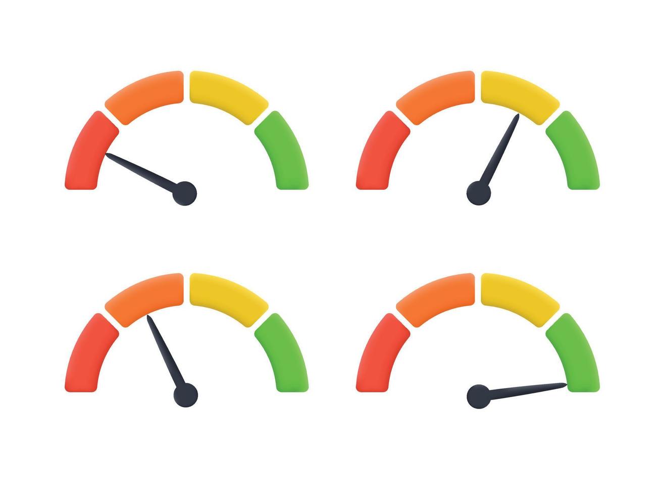 3D Scale risk meter. indicators speedometer vector