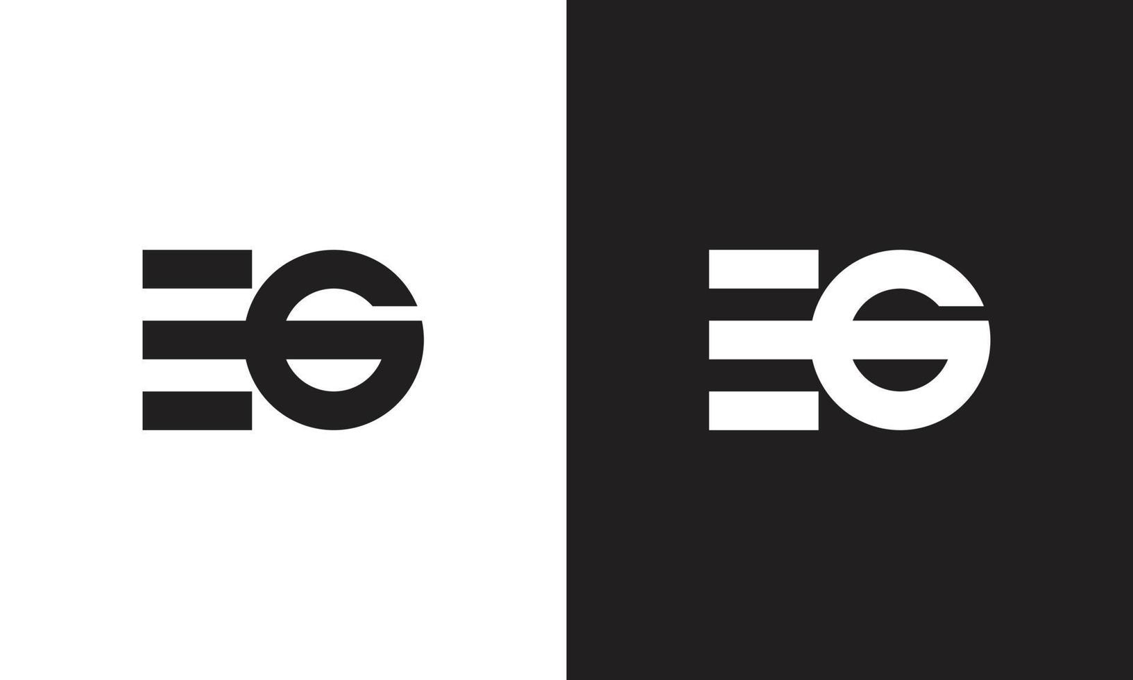 Abstract monogram letter eg logo design vector templates