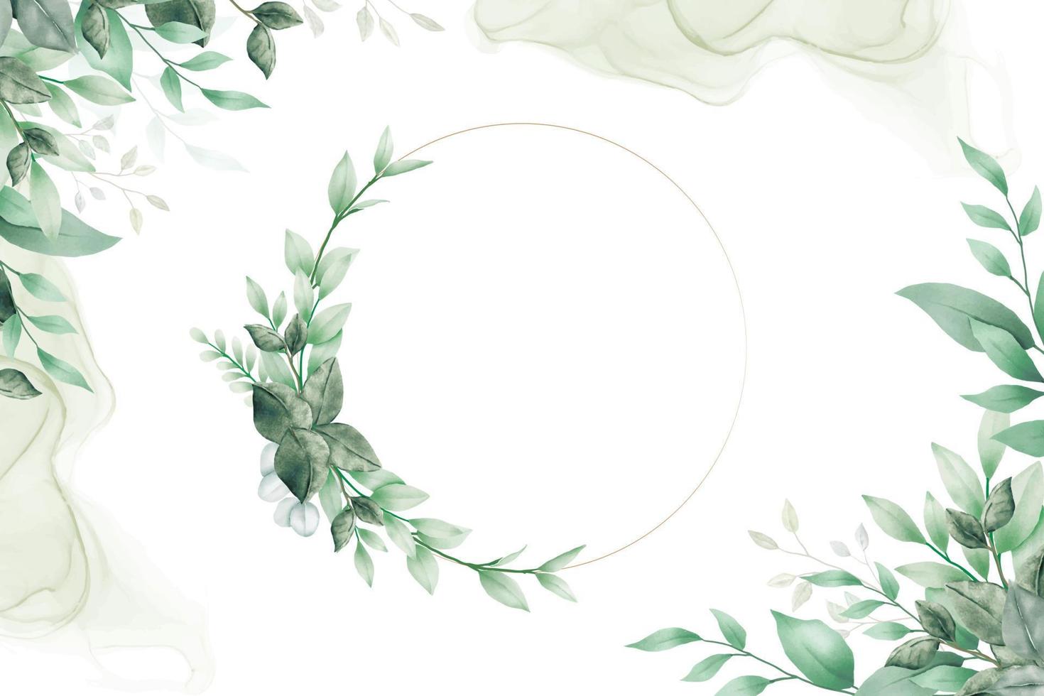 Beautiful Watercolor Floral leaves background vector