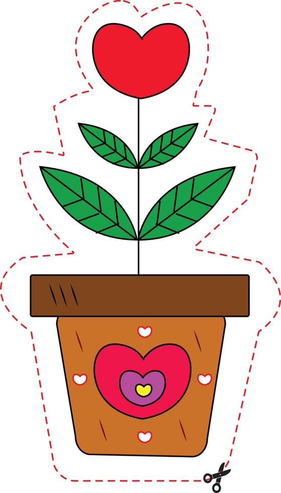 Valentine's Day Scissors Skills vector