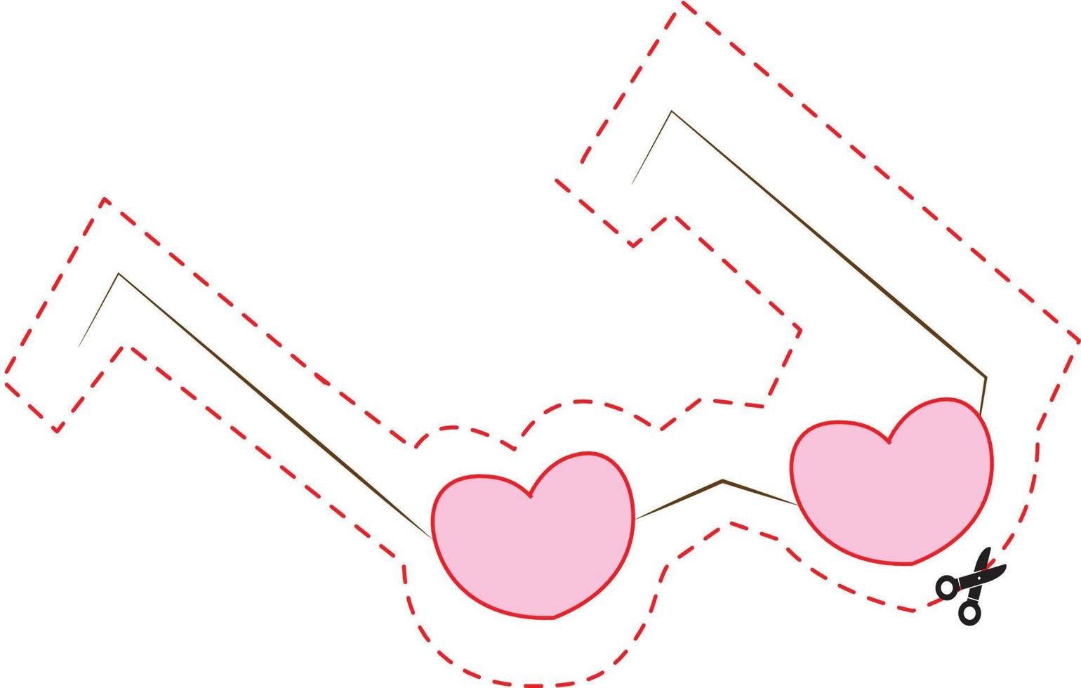 Valentine's Day Scissors Skills vector
