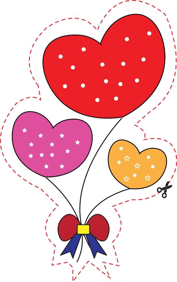 Valentine's Day Scissors Skills vector