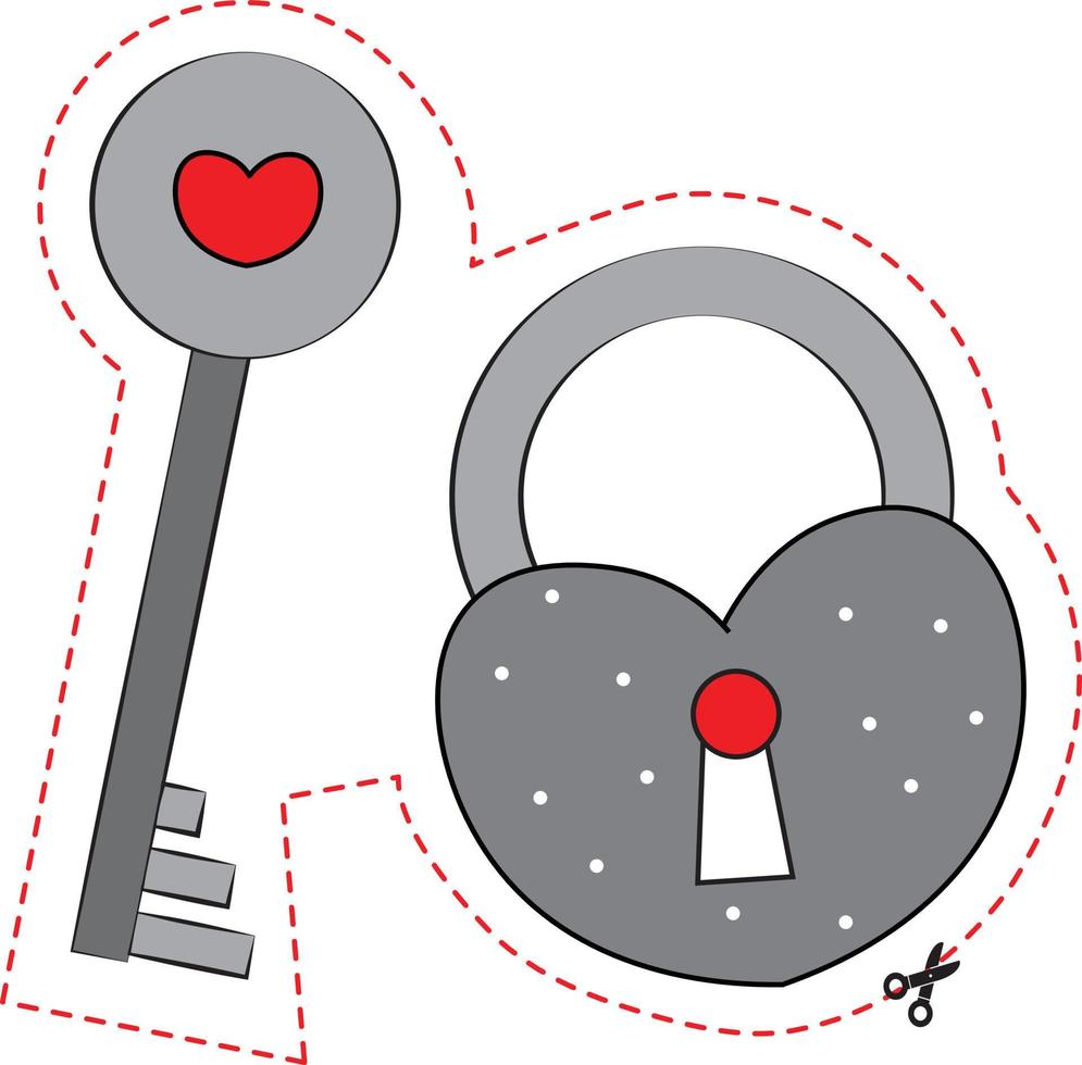 Valentine's Day Scissors Skills vector