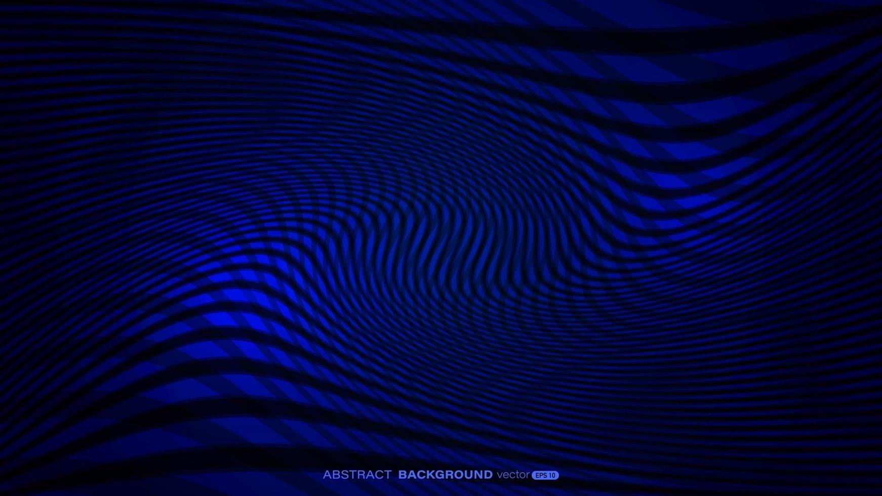 capa de superposición de línea azul ondulada abstracta sobre fondo azul oscuro vector