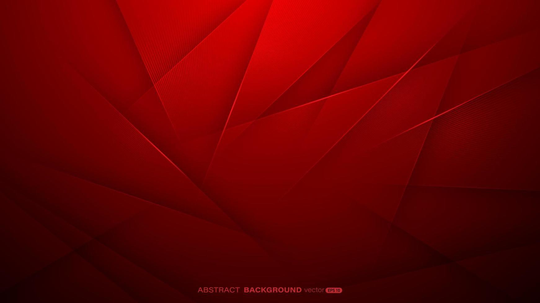 fondo abstracto rojo con triángulo, rayas de líneas y composición ligera. concepto de diseño poligonal moderno vector