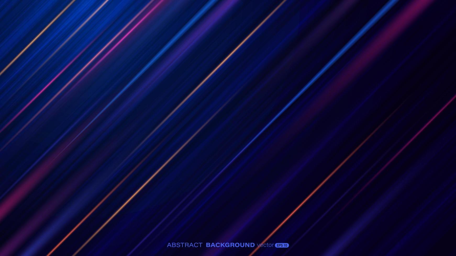 efecto de luz de colores de movimiento dinámico abstracto sobre fondo azul oscuro vector
