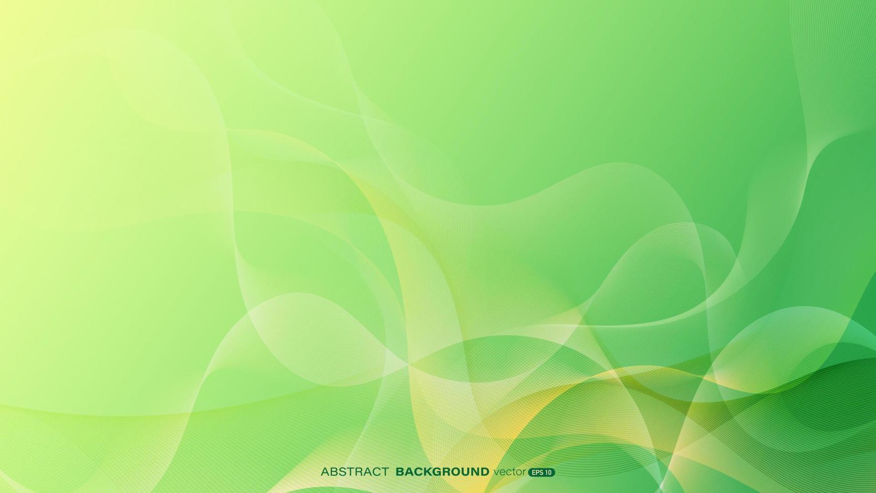 Dynamic wave on green gradient background. Abstract lines color and flow vector