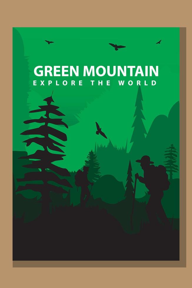 conjunto de tarjetas de folleto vectorial. concepto de viaje de descubrir, explorar y observar la naturaleza. senderismo. Turismo de aventura. plantilla de diseño plano de volante, revista, portada de libro, pancarta, invitación, afiche. vector