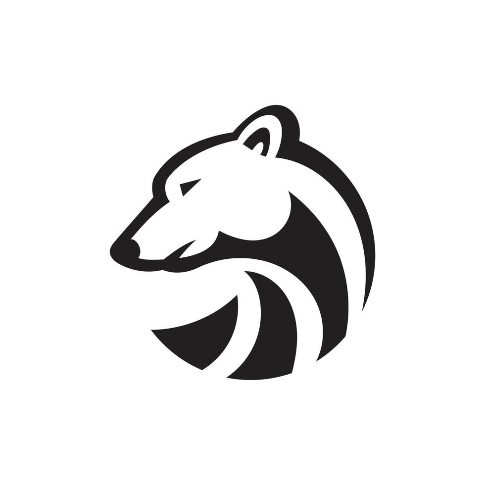 polar Bear head circle symbol vector