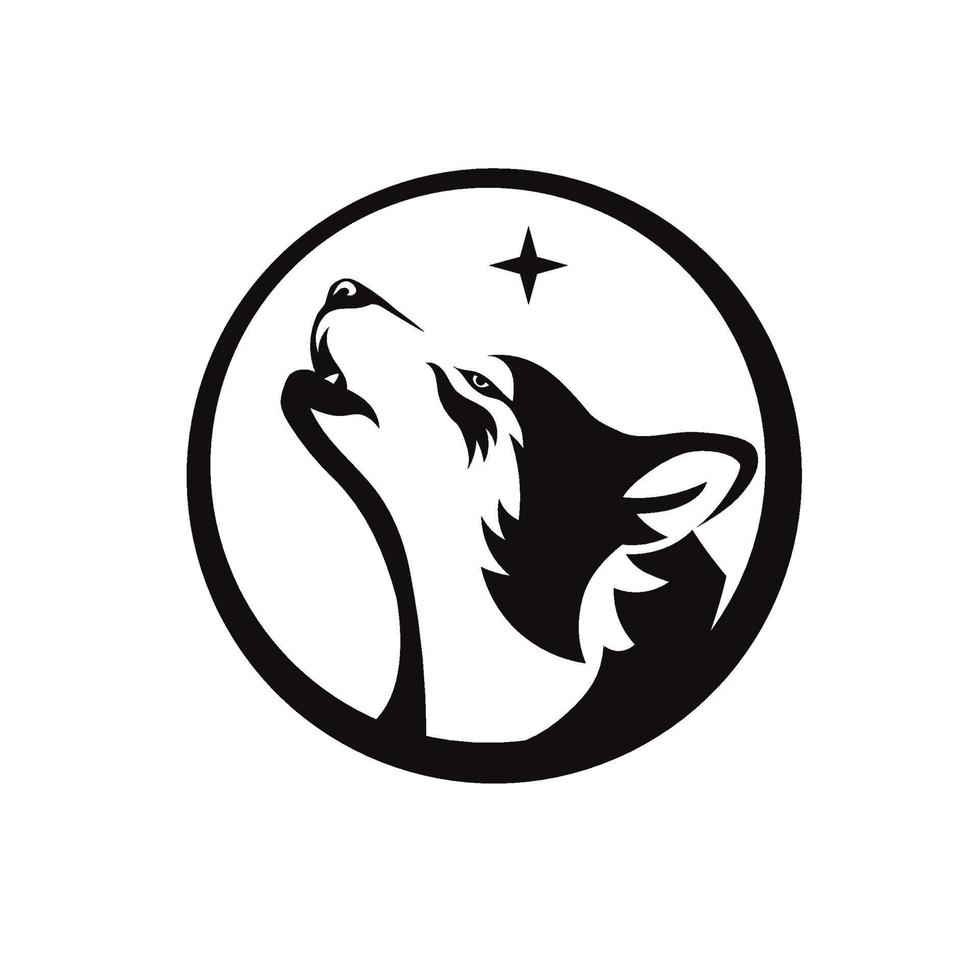 Husky dog black and white design vector