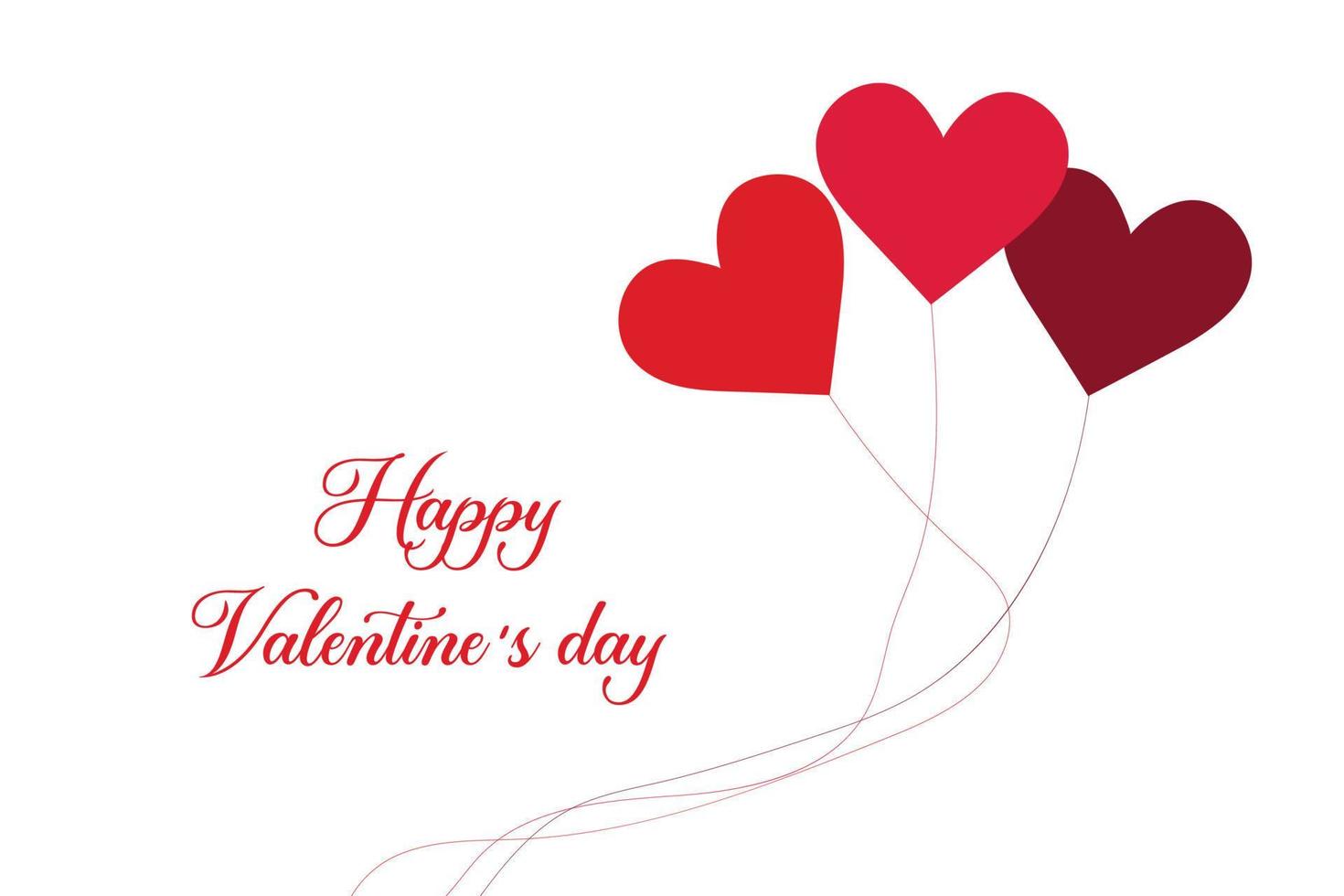 Happy valentines day text Red balloon hearts vector