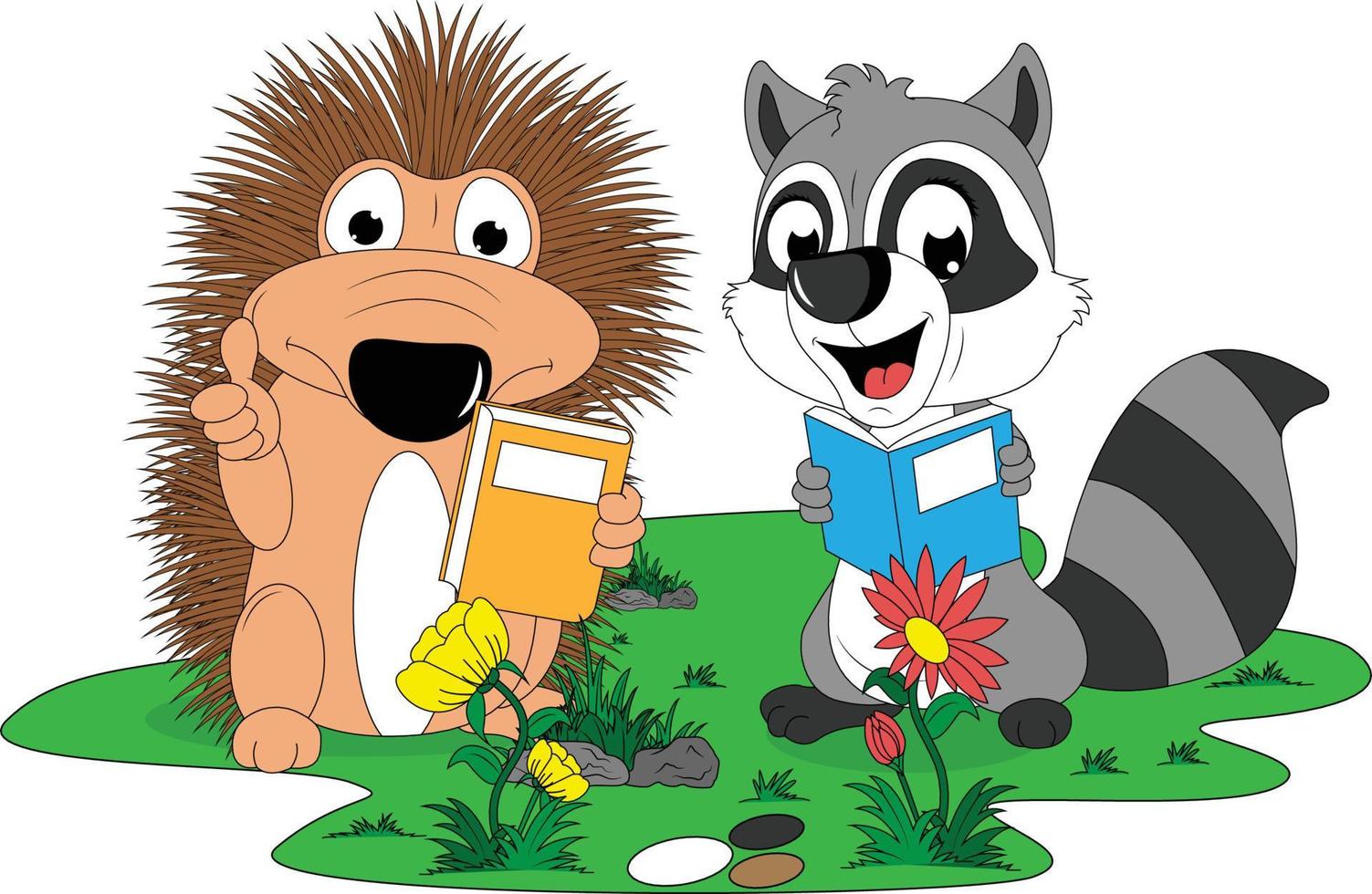 cute animal cartoon illustration vector