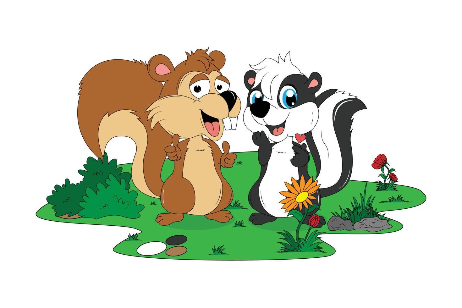 cute animal cartoon illustration vector