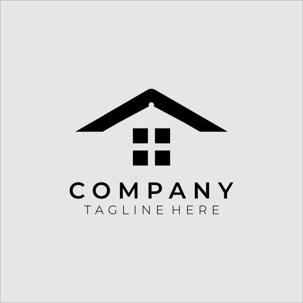 Real Estate logo, Builder logo, Roof Construction logo design template vector illustration